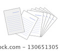 一組報告紙、信紙等。受商業和學習啟發的插圖。 130651305