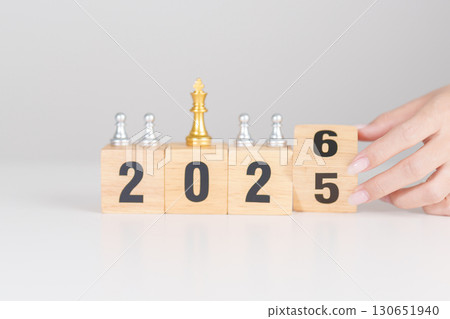 man chess figure from the crowd employee with 2026 Year block. Human resource management, Recruitment, Teamwork, strategy, toxic people and leadership Concepts 130651940