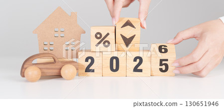 2026 New Year with percentage change to UP and Down arrow with car and Home model. Car loan, Interest rate, real estate, house, Insurance, Financial, Repair, Tax, mortgage and Maintenance 2026 New Year with percentage change to UP and Down arrow with car and Home model. Car loan, Interest rate, real estate, house, Insurance, Financial, Repair, Tax, mortgage and Maintenance 130651946