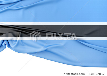 Isolated Flag of Botswana with copy space below. 3D Rendering 130652037