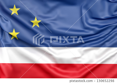 Ruffled Flag of Gagauzia. 3D Rendering Ruffled Flag of Gagauzia. 3D Rendering 130652298