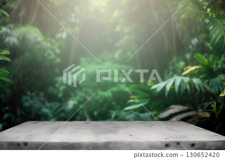 Jungle podium background created with generative Ai technologies. 130652420