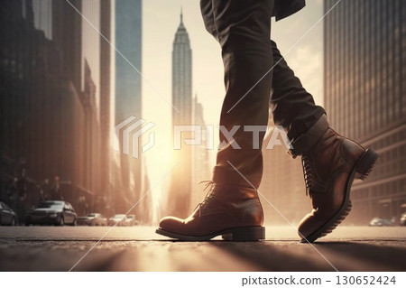 Businessman in a rush. Business and finance concept created with ai generative tools. Businessman in a rush. Business and finance concept created with ai generative tools. 130652424