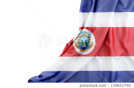 Flag of Costa Rica with empty space on the left. Isolated. 3D Rendering 130652740