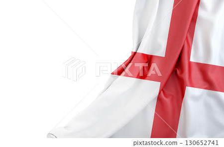 Flag of England with empty space on the left. Isolated. 3D Rendering 130652741