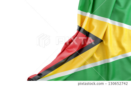 Flag of Guyana with empty space on the left. Isolated. 3D Rendering 130652742