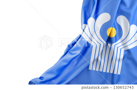 Flag of Commonwealth of Independent States with empty space on the left. Isolated. 3D Rendering Flag of Commonwealth of Independent States with empty space on the left. Isolated. 3D Rendering 130652743