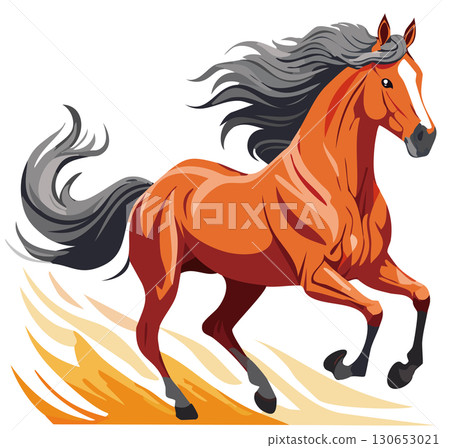 連續馬的例證 130653021