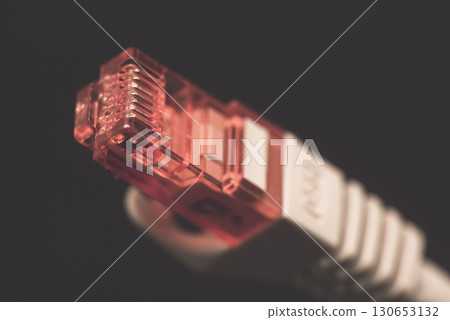 RJ 45 Network cable close-up 130653132