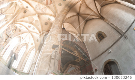 Sunlight is illuminating the interior of a Emmaus Monastery in Prague, Czech Republic 130653246