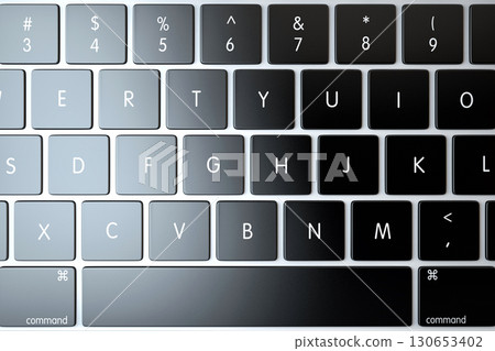 Laptop keyboard above view. 3d Render 130653402