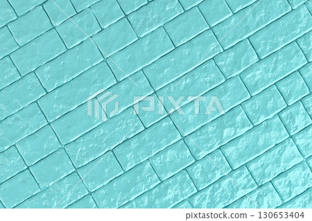 A teal brick wall. 3D illustration 130653404
