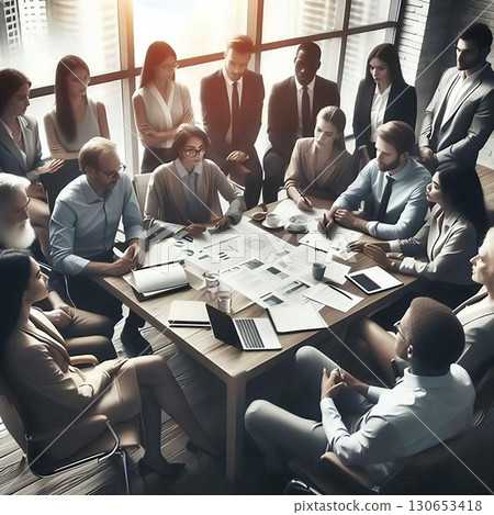 teamwork in the office 130653418