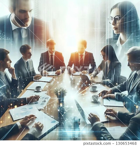 teamwork in the office teamwork in the office 130653468