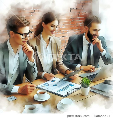 teamwork in the office 130653527