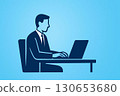 A man who works on a personal computer 130653680