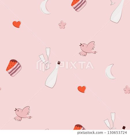 romantic seamless pattern 130653724
