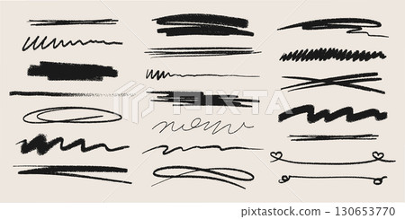 Hand drawn crayon stripe collection 130653770