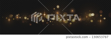 Golden xmas bokeh lights 130653787