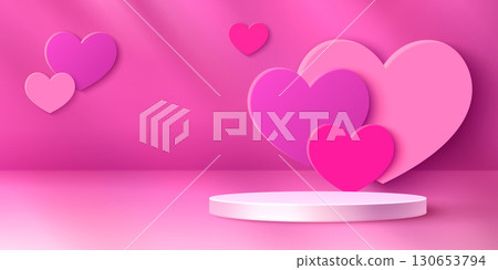 3d Valentine day heart podium display 3d Valentine day heart podium display 130653794