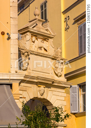 Rovinj, Croatia street with arch, houses 130653795