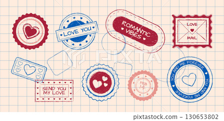 Valentine love stamp collection Valentine love stamp collection 130653802