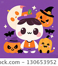 Illustration of a child in a Halloween costume 130653952