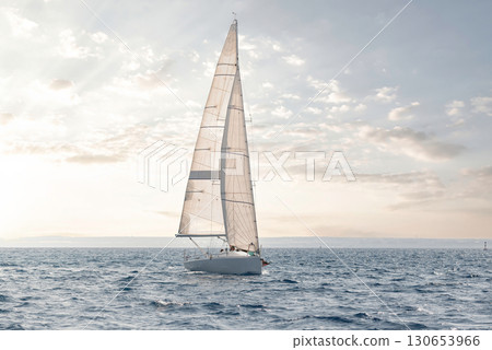 Serene sailing at golden hour Serene sailing at golden hour 130653966