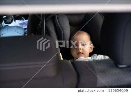 Cute Baby in Car Seat Safety Concept 130654099