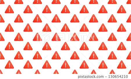 紅色三角形警告標記圖案背景.無縫白色壁紙插圖 紅色三角形警告標記圖案背景.無縫白色壁紙插圖 130654210