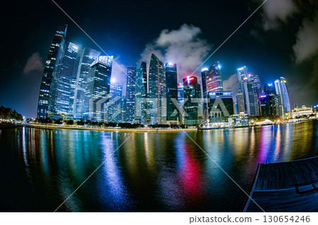 Singapore harbor night view 130654246