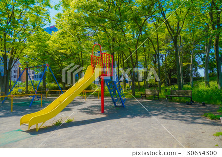 Colorful playground equipment in Shin-Yokohama 130654300