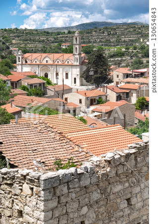 Lofou village church dominating the cypriot landscape. Limassol District, Cyprus Lofou village church dominating the cypriot landscape. Limassol District, Cyprus 130654843