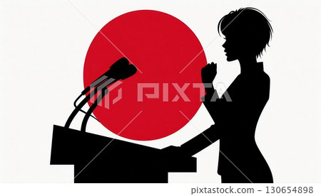 女性政治家（總理/總統）_白色背景演講插圖 130654898