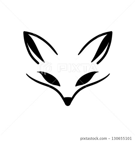 Gray Fox. Gray Fox simple black and white line art vector logo Gray Fox. Gray Fox simple black and white line art vector logo 130655101