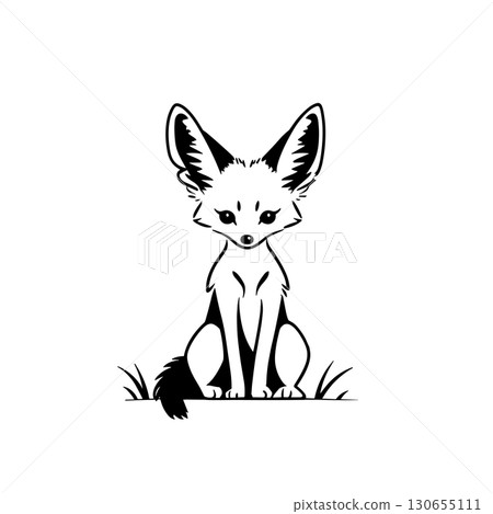 Jackal. Jackal simple black and white line art vector logo Jackal. Jackal simple black and white line art vector logo 130655111