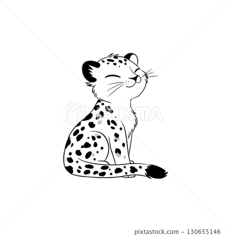 Snow Leopard. Snow Leopard simple black and white line art vector logo Snow Leopard. Snow Leopard simple black and white line art vector logo 130655146
