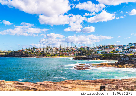 Tamarama Coastal Walk scenic view, Sydney Australia 130655275