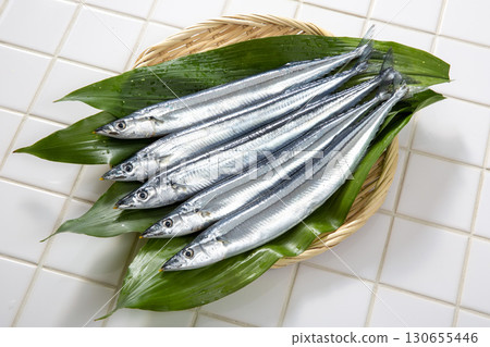 Pacific saury, fresh fish, Japanese autumn delicacy 130655446
