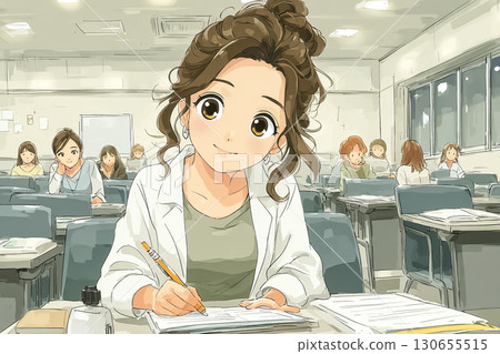 Miyu Series: Miyu makes final checks at the exam venue 130655515