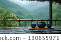 A stylish cafe in the mountains 130655971