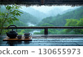 A stylish cafe in the mountains 130655973