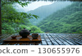A stylish cafe in the mountains 130655976