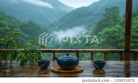 A stylish cafe in the mountains 130655978