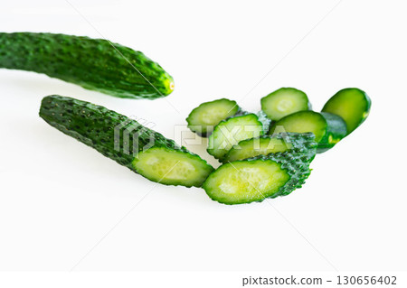 Sliced cucumber 130656402