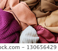 Knitted woolen or cashmere texture background 130656429