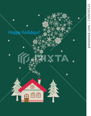 Winter message card 130656525