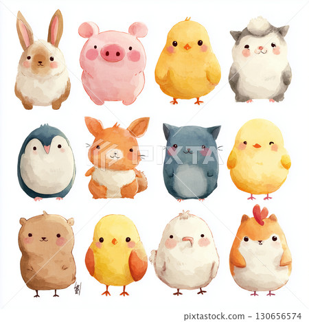 Illustration set of various animals 130656574