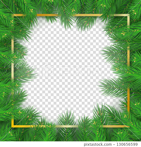 Christmas tree rectangular frame on white Christmas tree rectangular frame on white 130656599
