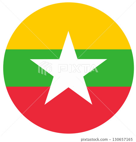 flag of Myanmar round flag of Myanmar round 130657165